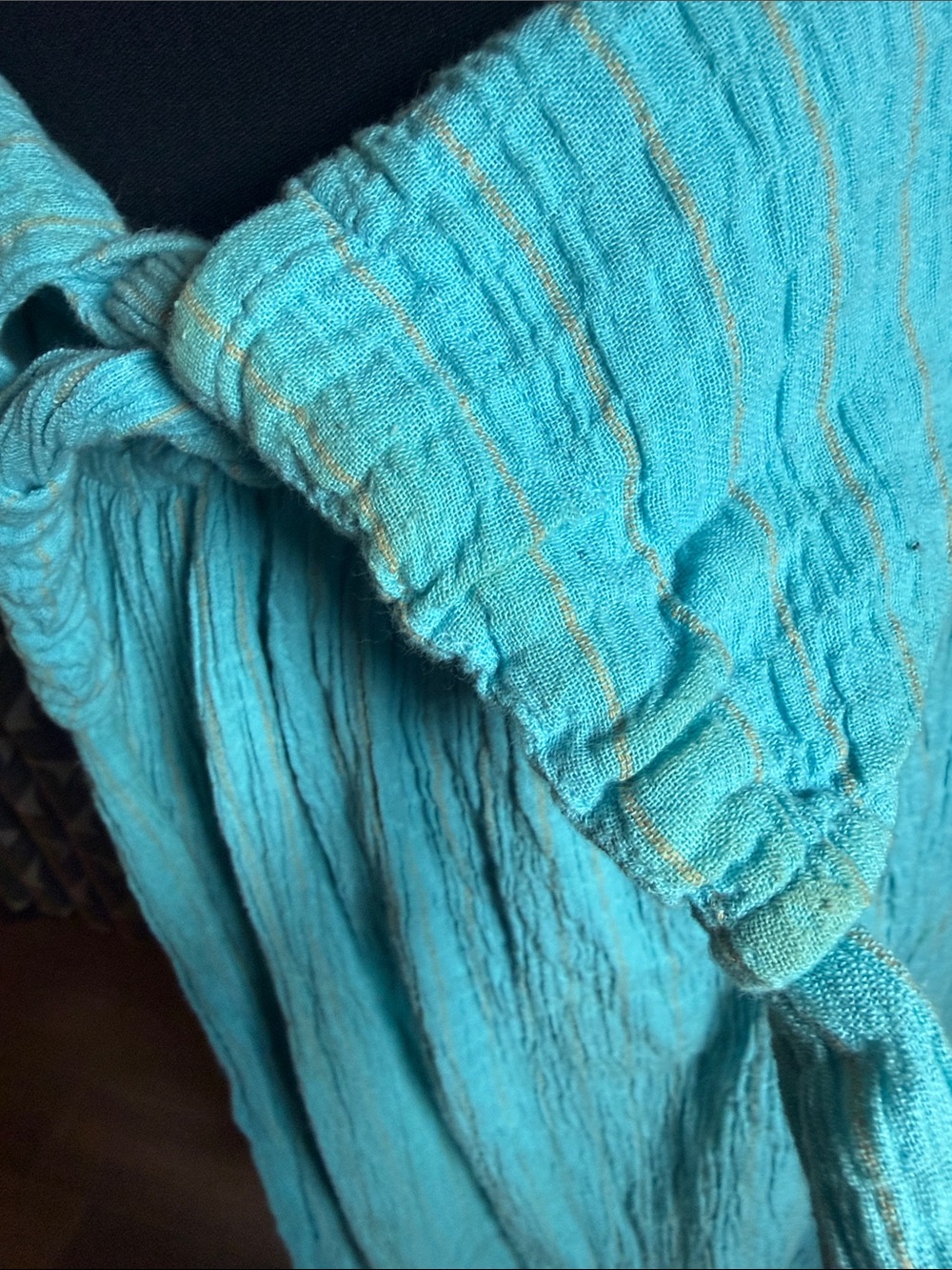 Mara Hoffman Swim Halter Maxi Dress Aqua Turquoise Textured Gauze Small - Picture 8 of 11